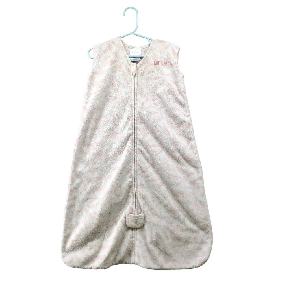 Halo Sleep Sack Baby Girls M 6-12M Sleeveless Fleece Pink White Winter 16-24 lbs
